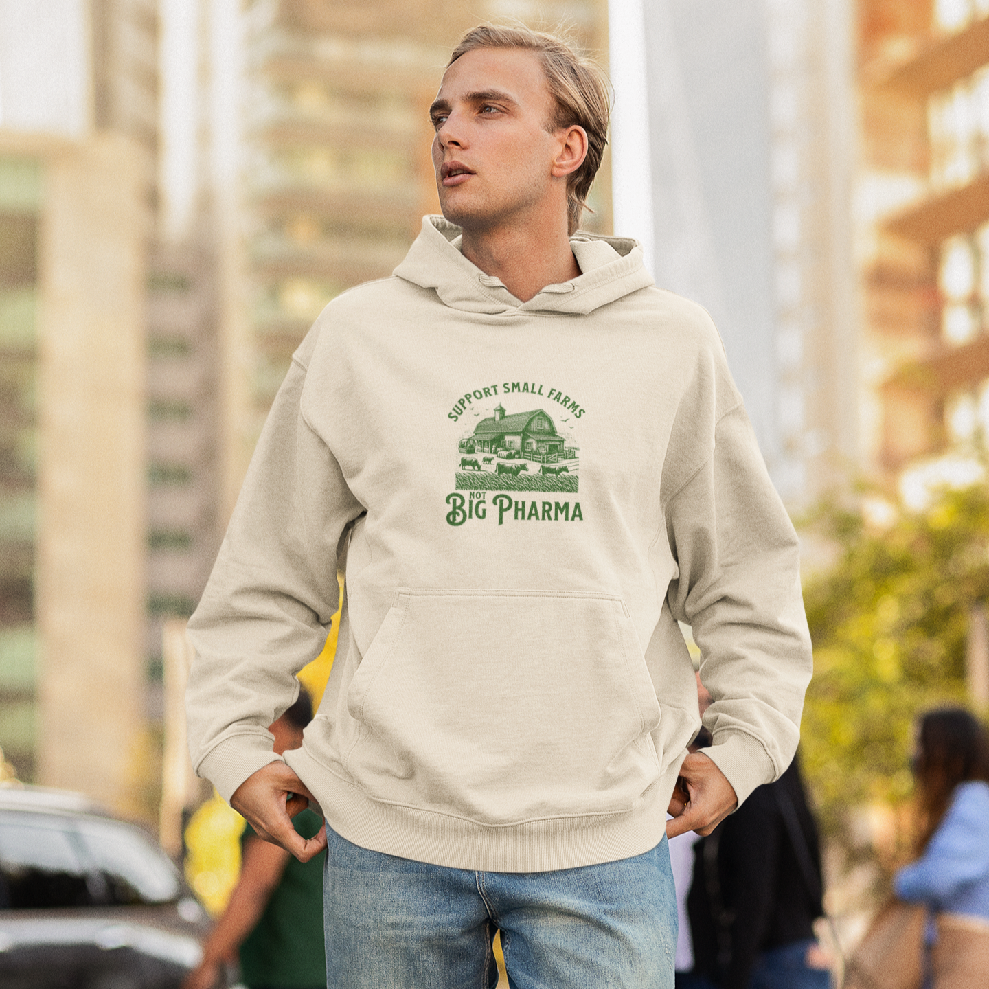 Support Small Farms Not Big Pharma - Organic Hoodie